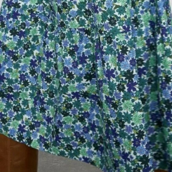 NWOT - Zara Sea Green Floral Print Dress Midi - Picture 3 of 6